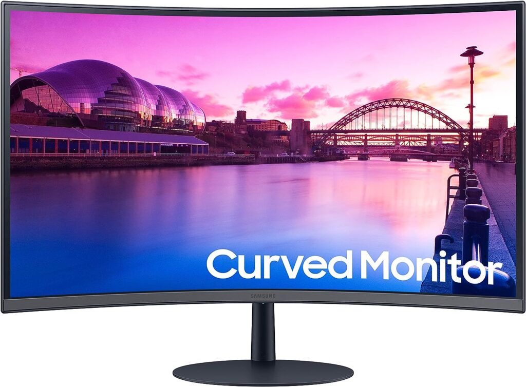 SAMSUNG 32-Inch S39C Series FHD Curved Gaming Monitor, 75Hz, AMD FreeSync, Game Mode, Advanced Eye Comfort, Frameless Display, Built in Speakers, Slim Metal Stand, LS32C392EANXGO, 2023, Black