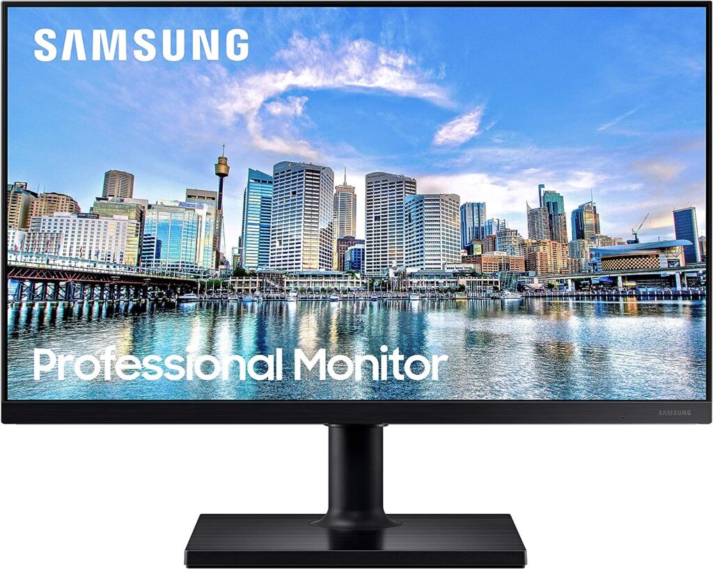 SAMSUNG FT45 Series 22-Inch FHD 1080p Computer Monitor, 75Hz, IPS Panel, HDMI, DisplayPort, USB Hub, Height Adjustable Stand, 3 Yr WRNTY (LF22T454FQNXGO)