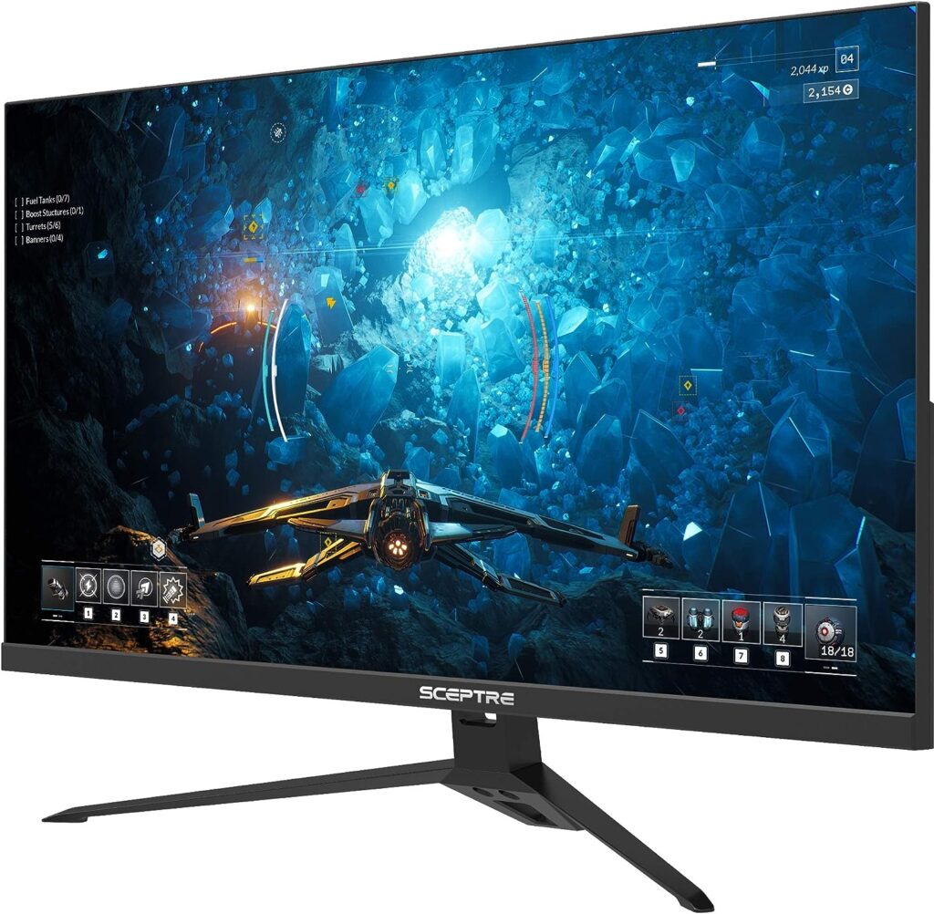 Sceptre 27-inch FHD 1080p IPS Gaming LED Monitor up to 165Hz 144Hz 1ms DisplayPort HDMI, FreeSync FPS RTS Build-in Speakers Gunmetal Black 2022 (E275B-FPT165)