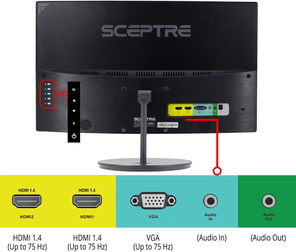 Sceptre Curved 27 FHD 1080p 75Hz LED Monitor HDMI VGA Build-In Speakers, EDGE-LESS Metal Black 2019 (C275W-1920RN)