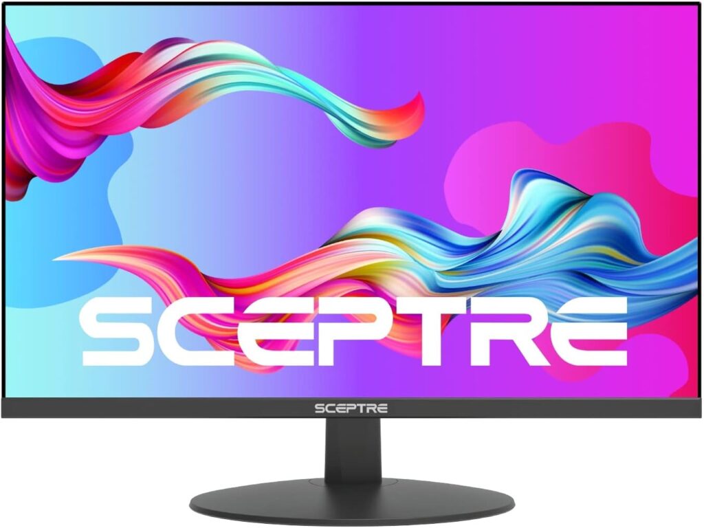 Sceptre IPS 24-Inch Business Computer Monitor 1080p 75Hz with HDMI VGA Build-in Speakers, Machine Black (E248W-FPT)