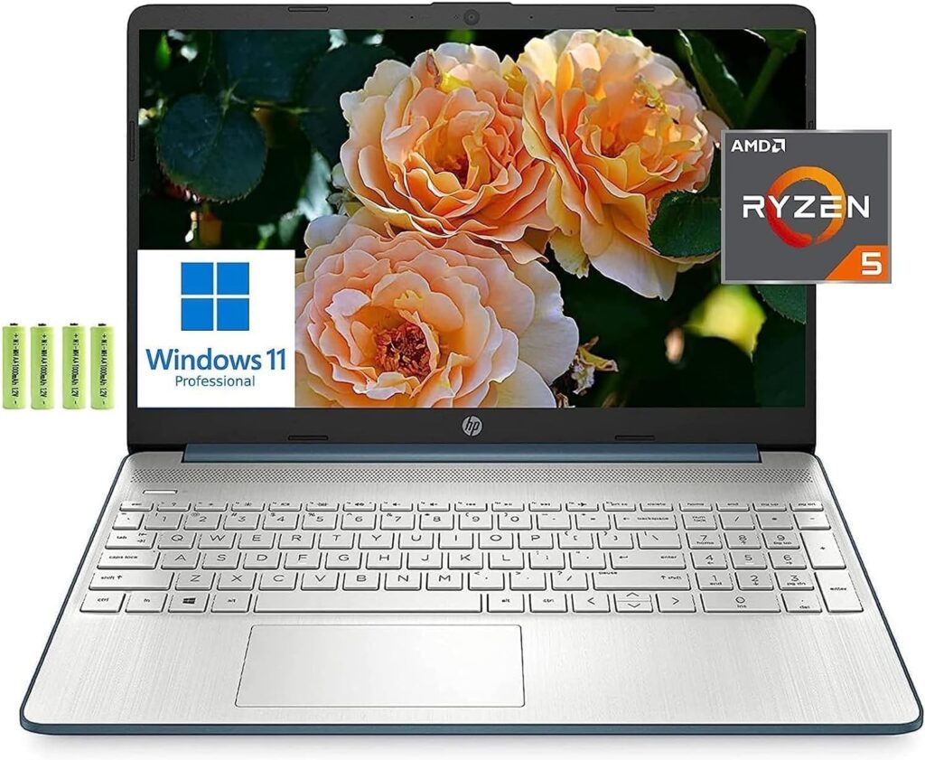 HP 15 15.6 FHD Business Laptop Computer[Wins 11 Pro], 6-Core AMD Ryzen 5 5500U (Beat i7-1165G7), 32GB RAM, 1TB PCIe SSD, Fast Charge, Up to 9.5 Hrs, Wi-Fi 5, BT 4.2, HDMI, Webcam, w/Battery, Blue