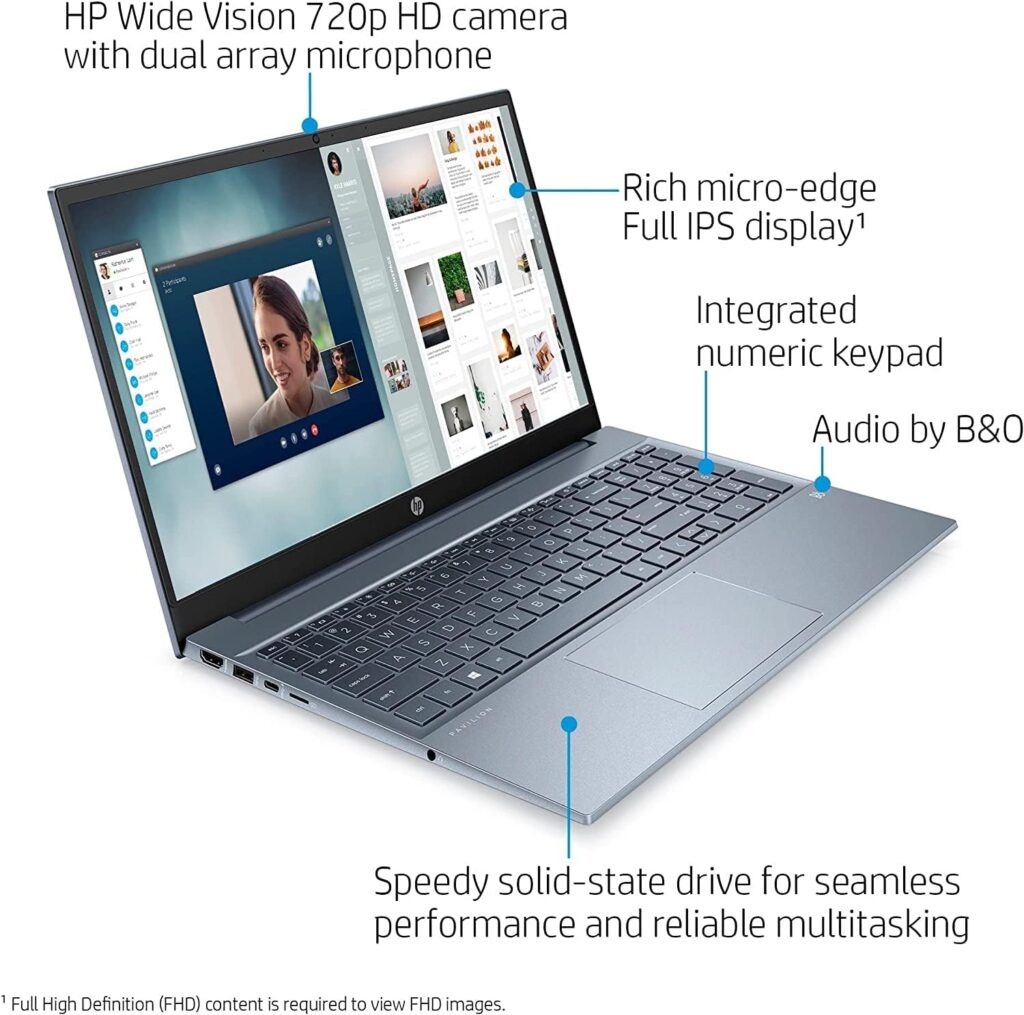 HP 2022 Newest Pavilion 15.6 FHD 1080P IPS Laptop, 8-Core AMD Ryzen 7-5700U(Up to 4.3GHz, Beat i7-1180G7), 32GB RAM, 1TB NVMe SSD, Numpad, HDMI, WiFi, USB-AC, Fast Charge, Audio by BO, Win11