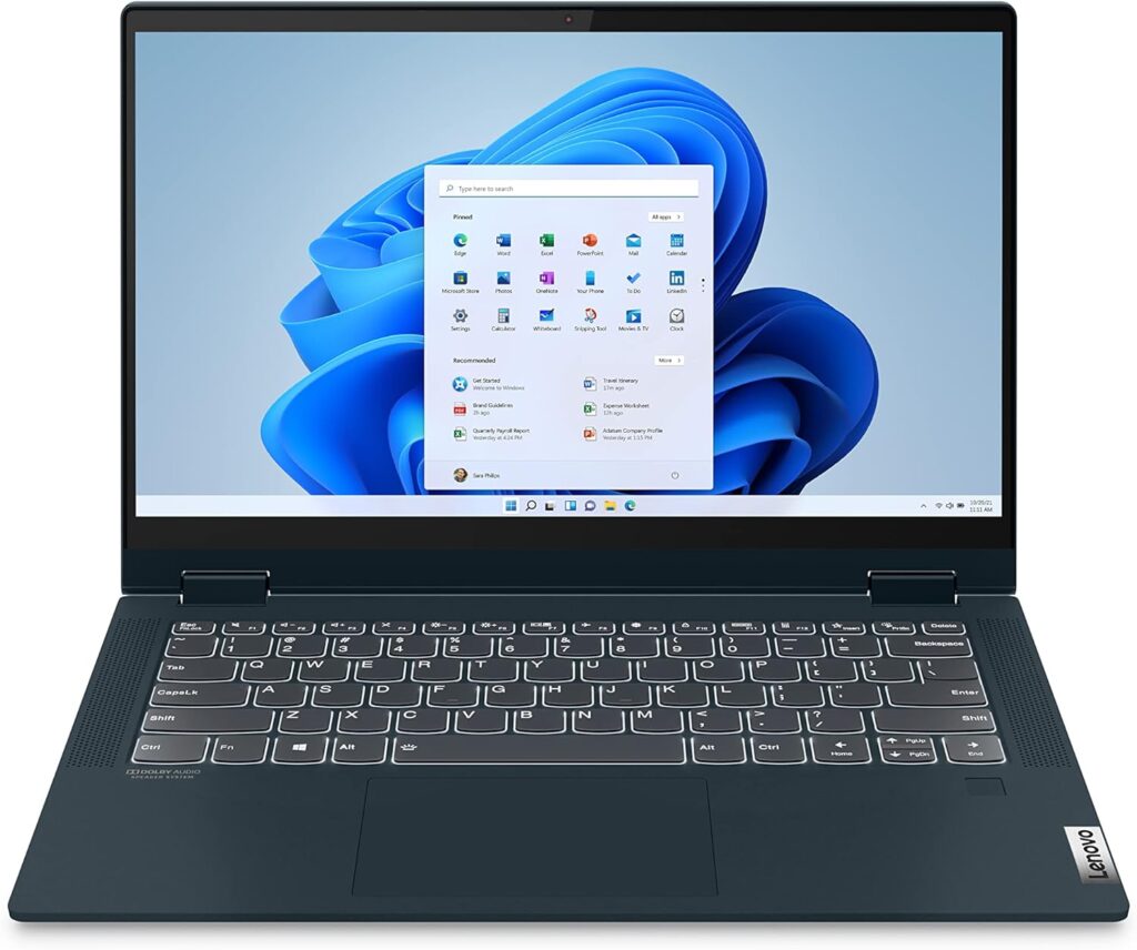 Lenovo IdeaPad Flex 5-2023 - Touchscreen 2-in-1 Laptop - Windows 11 Home - 14 FHD Display - 16GB Memory - 256GB Storage - AMD Ryzen 5 5500U - Abyss Blue